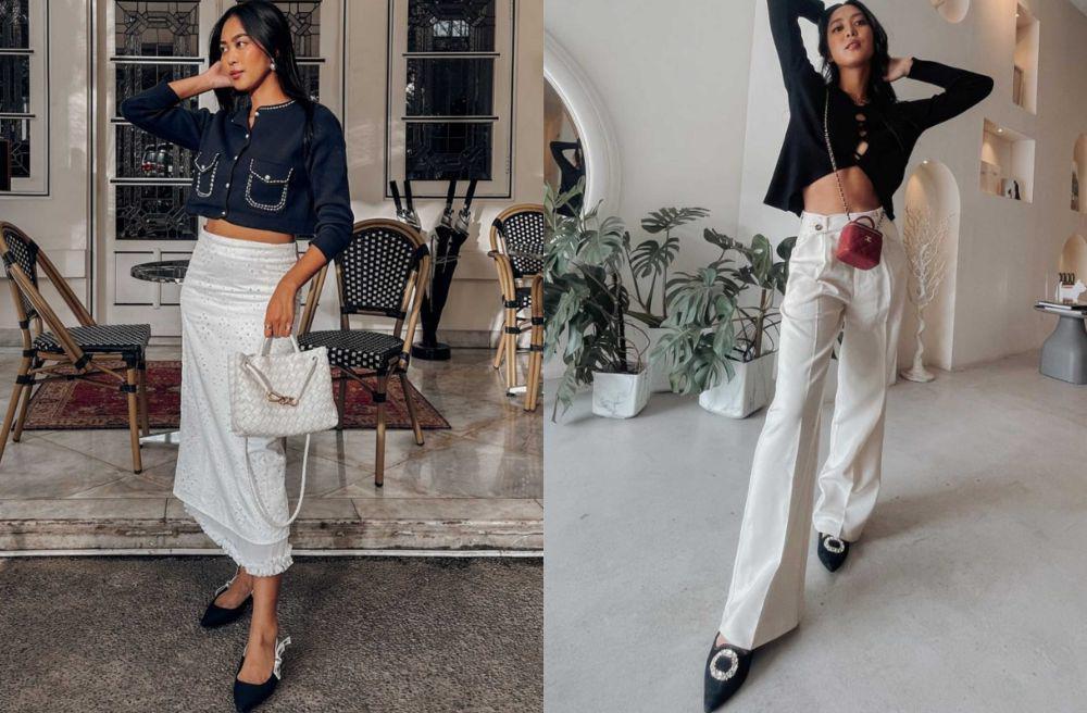 7 Ide Padu Padan OOTD Monokrom ala Maria Rahajeng, Mudah Disontek!