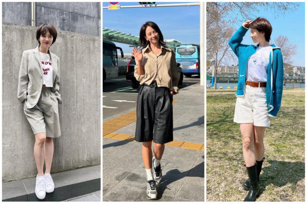 9 Mix and Match Celana Pendek ala Song Ji Hyo, Sporty hingga Casual