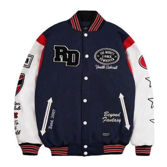 Ilustrasi varsity jacket Row Division. (Dok. Tokopedia)