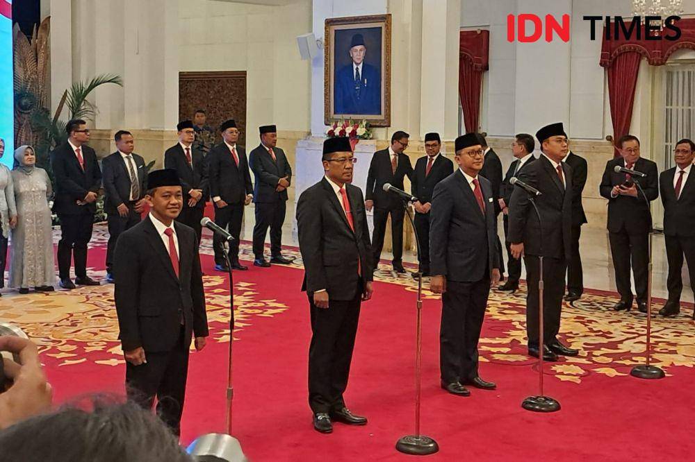 Reshuffle Kabinet Indonesia Maju yang dilakukan di Istana Negara pada Senin (19/8/2024) (IDN Times / Trio Hamdani)