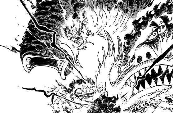 Para Gorosei yang langsung terhempas setelah terkena haki milik Joy Boy. (mangaplus.shueisha.co.ip/one piece)