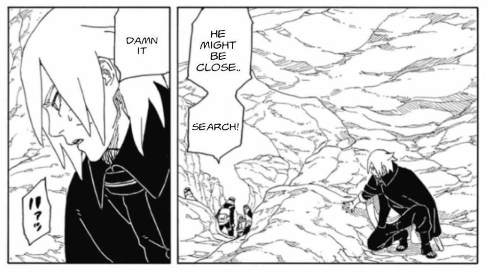 Boruto jadi buronan dunia shinobi. x.com/@yomu_manga