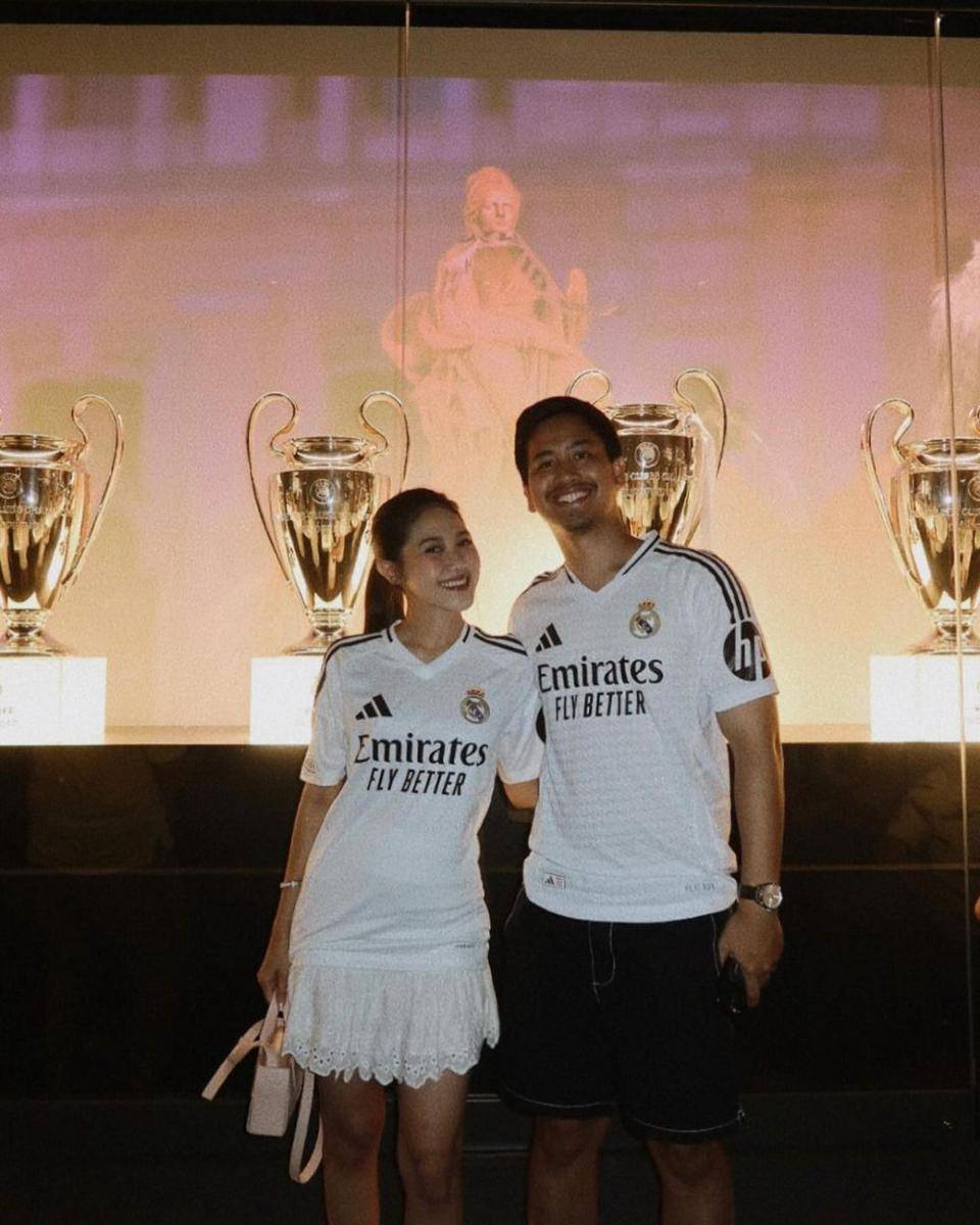 potret bulan madu Gio dan Shasa ke Santiago Bernabeu (instagram.com/shazaniaa)
