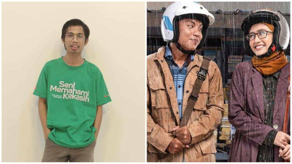Foto Agus Mulyadi di kantor IDN dan poster Seni Memahami Kekasih. (Duniaku.com/Adhitya Daniel, IDN Pictures/Seni Memahami Kekasih)