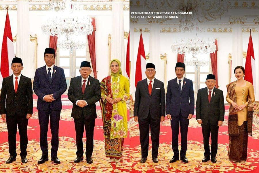 Kebaya Istri Pejabat dalam Pelantikan Menteri, Wamen, dan Kepala Badan
