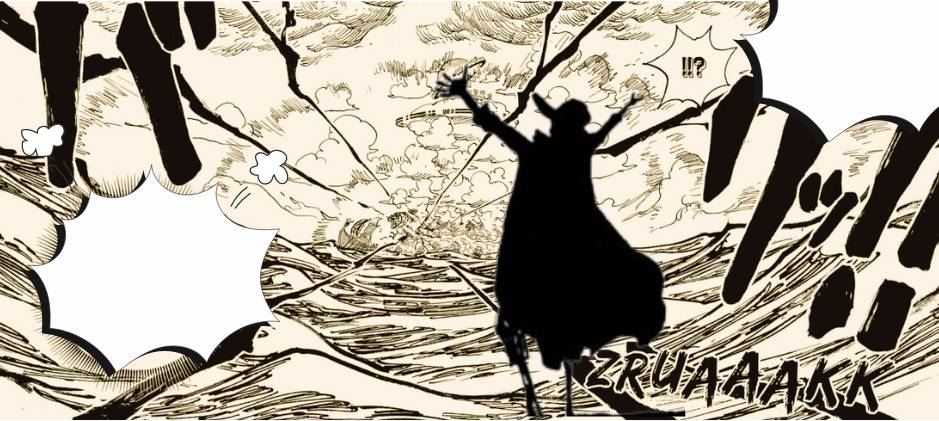 Pancaran Haoshoku Haki Joy Boy yang luar biasa. (mangaplus.shueisha.co.ip/one piece)