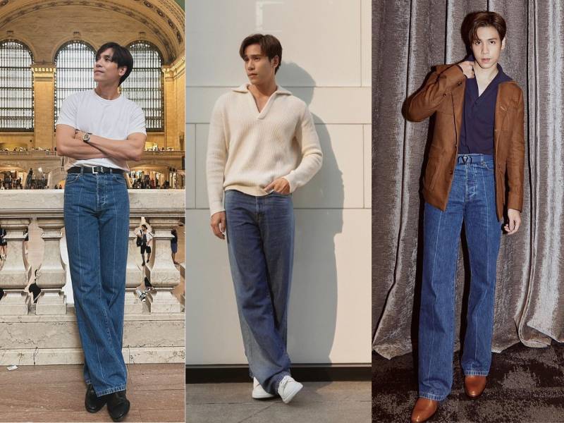 outfit loose pants jeans ala Jespipat Tilapornputt (instagram.com/jesjpp)
