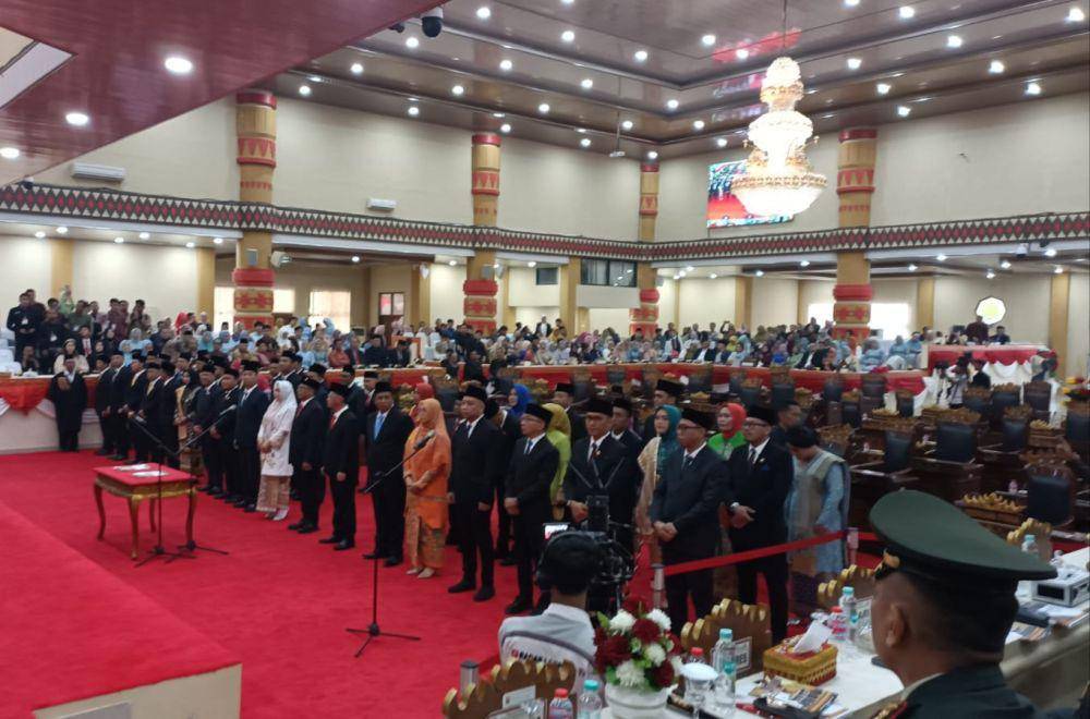 Pelantikan para anggota DPRD Kota Bandar Lampung di ruang sidang DPRD. (IDN Times/Istimewa).