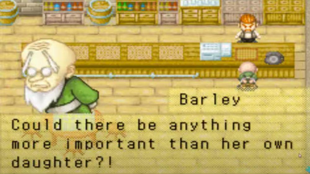 Barney menelepon orangtua May di Harvest Moon: Friends of Mineral Town. (dok. Natsume Inc./Harvest Moon: Friends of Mineral Town)