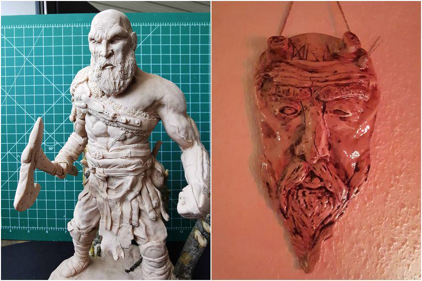 7 Kerajinan Tanah Liat Tema God of War, Kratos Tetap Terlihat Sangar!