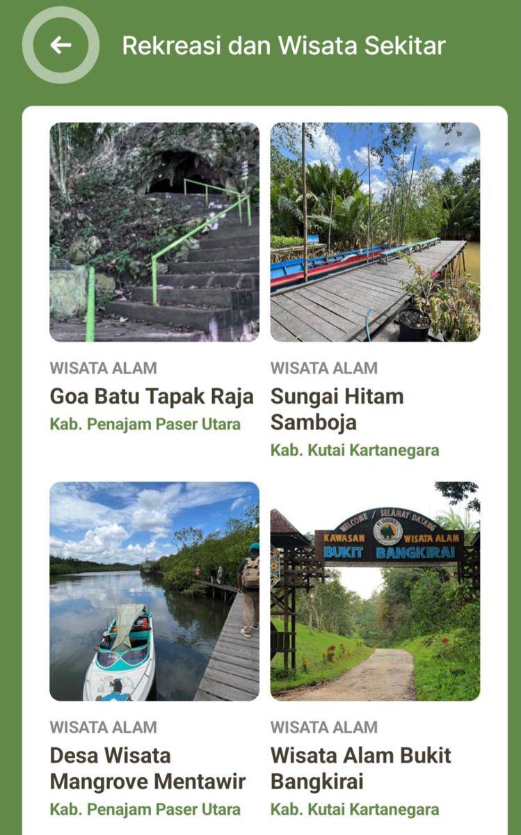 Menu Rekreasi dan Wisata Sekitar di IKNOW (play.google.com/IKNOW)