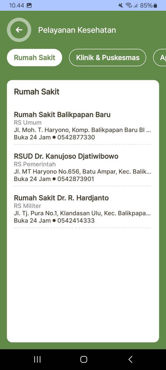 Fitur layanan kesehatan (play.google.com/IKNOW)
