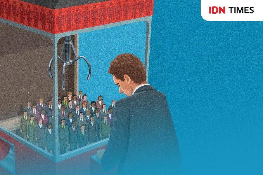 ilustrasi reshuffle menteri (IDN Times/Muhammad Surya)