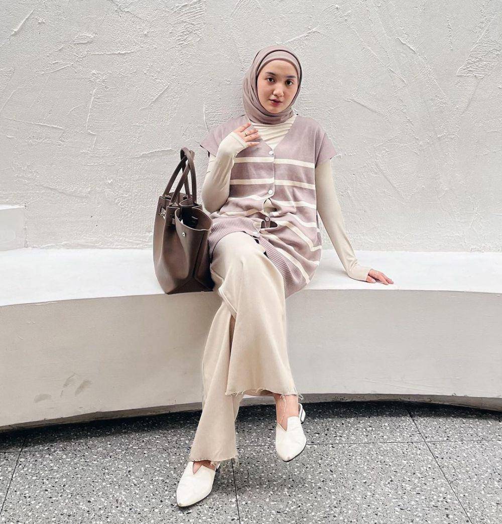 OOTD pakai vest ala Thafanya Sabila (instagram.com/thafanyads)