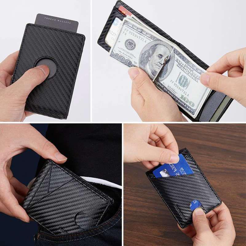 Bison Denim Dompet Money Clip Anti RFID Carbon Fabric MC9 (blibli.com/Min Yoona Shop)