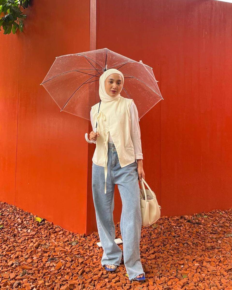 OOTD pakai vest ala Thafanya Sabila (instagram.com/thafanyads)