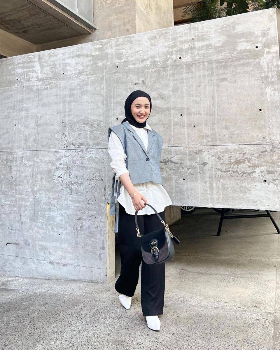 OOTD pakai vest ala Thafanya Sabila (instagram.com/thafanyads)