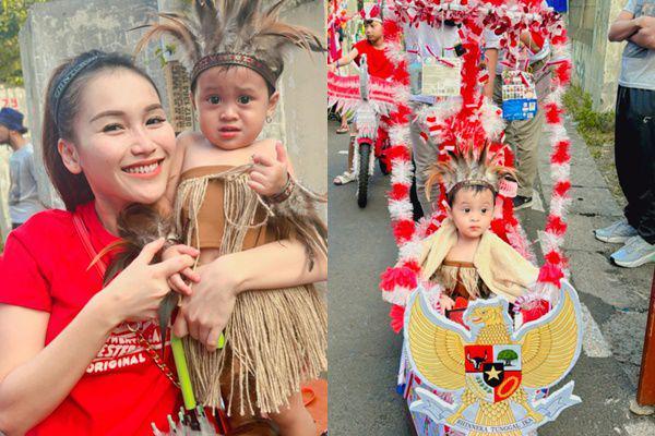 Pakai Baju Adat, 7 Potret Keponakan Ayu Ting Ting Juara 1 Sepeda Hias