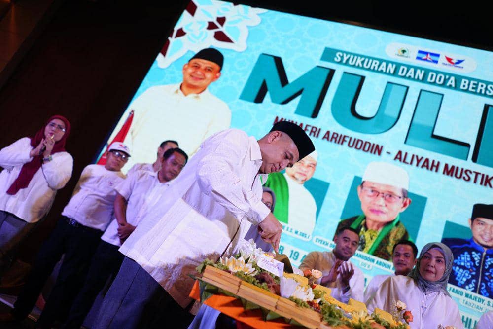 Bakal calon Wali Kota Makassar Munafri Arifuddin gelar syukuran di Hotel Novotel, Senin (19/8/2024). (IDN Times/Istimewa)
