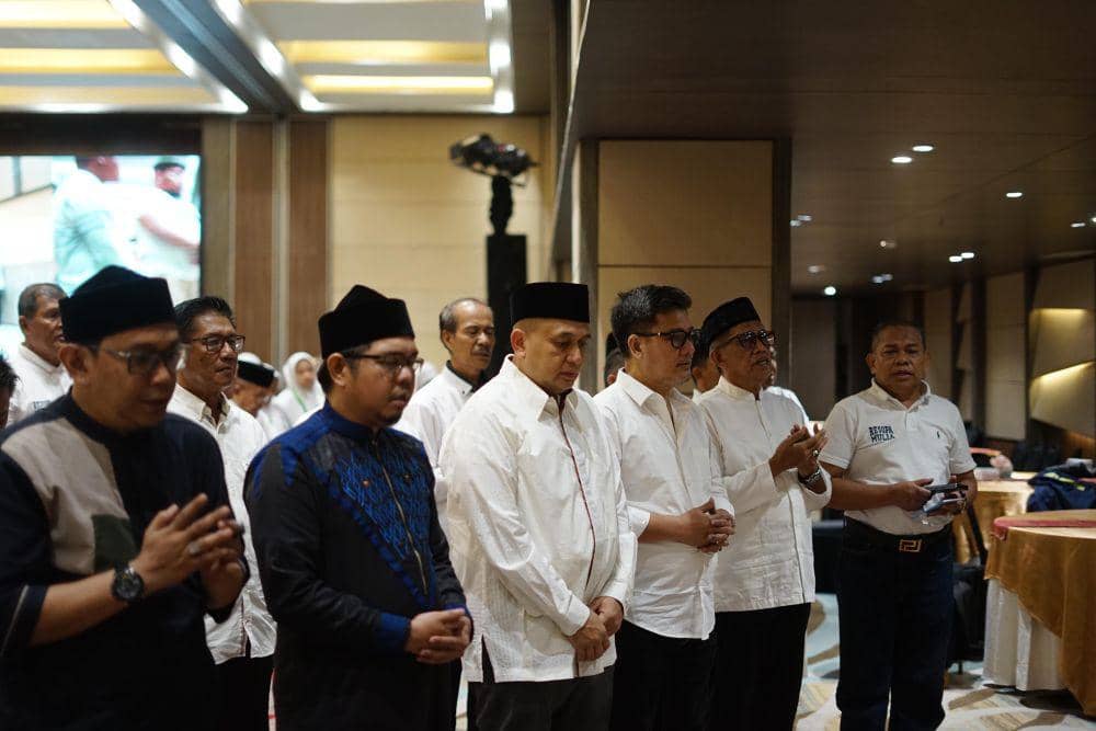 Bakal calon Wali Kota Makassar Munafri Arifuddin gelar syukuran di Hotel Novotel, Senin (19/8/2024). (IDN Times/Istimewa)