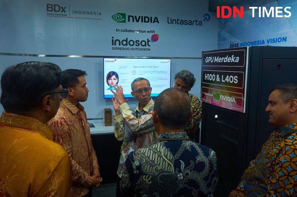 Demonstrasi Laboratorium GPU di Indosat AI Experience Center di Solo Techno Park, Solo, Jawa Tengah, Selasa (20/8/2024). (IDN Times/Dhana Kencana)
