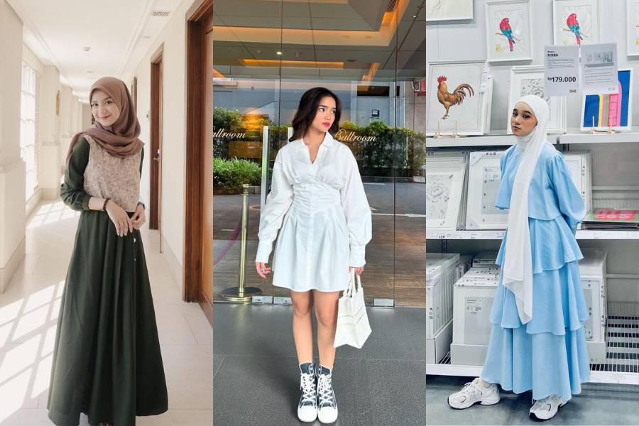 OOTD kuliah dengan dress (instagram.com/nashwaaaz | fuji_an | nabilataqiyyah)
