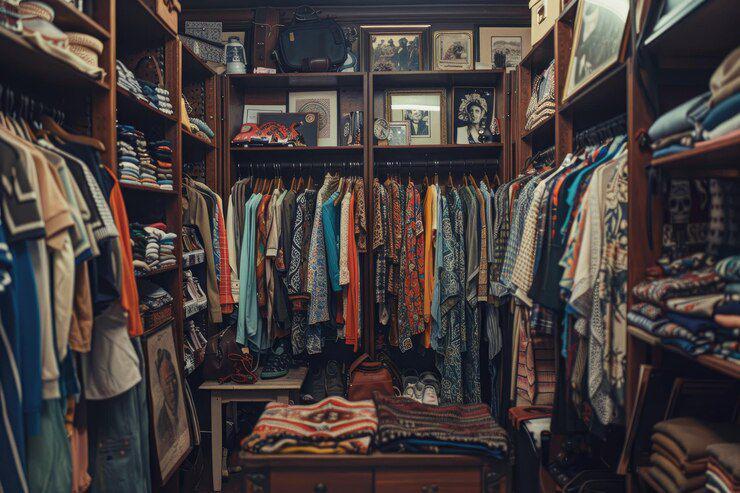 Ilustrasi thrift shop branded (freepik.com/marinaghanis98)