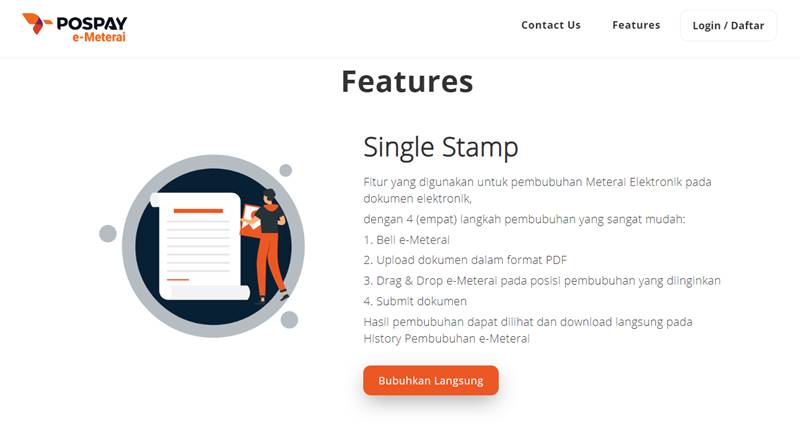 tampilan situs emeterai.posfin.id (dok. Pospay e-Meterai)