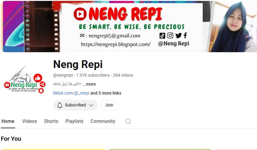 Channel Youtube Neng Repi. (Youtube.com/@nengrepi)
