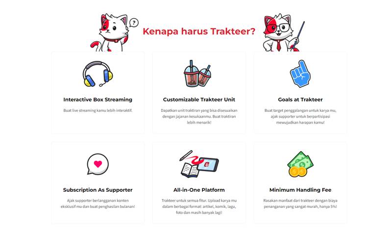 ilustrasi benefit memakai Trakteer (dok. Trakteer)