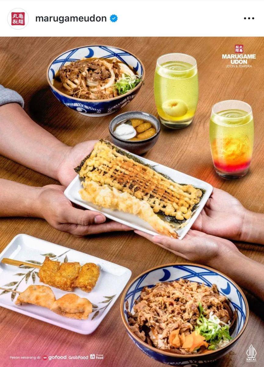 Potret menu Marugame Udon (Instagram.com/marugameudon)