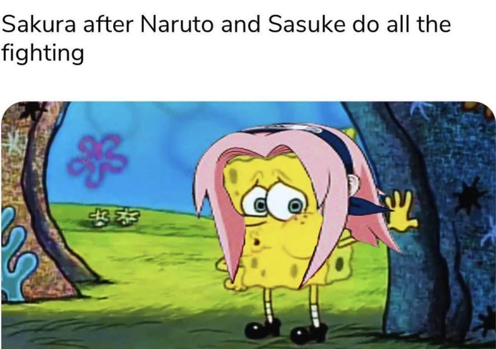 7 Meme Kocak Sakura dari Anime Naruto, Orang Terbeban di Dunia Ninja?