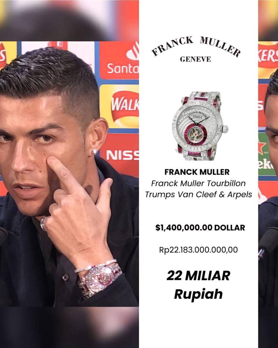 potret koleksi jam tangan mewah milik Cristiano Ronaldo yang seharga miliaran (tiktok.com/ezfashion)