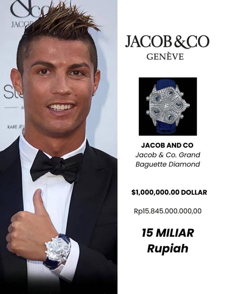 potret koleksi jam tangan mewah milik Cristiano Ronaldo yang seharga miliaran (tiktok.com/ezfashion)