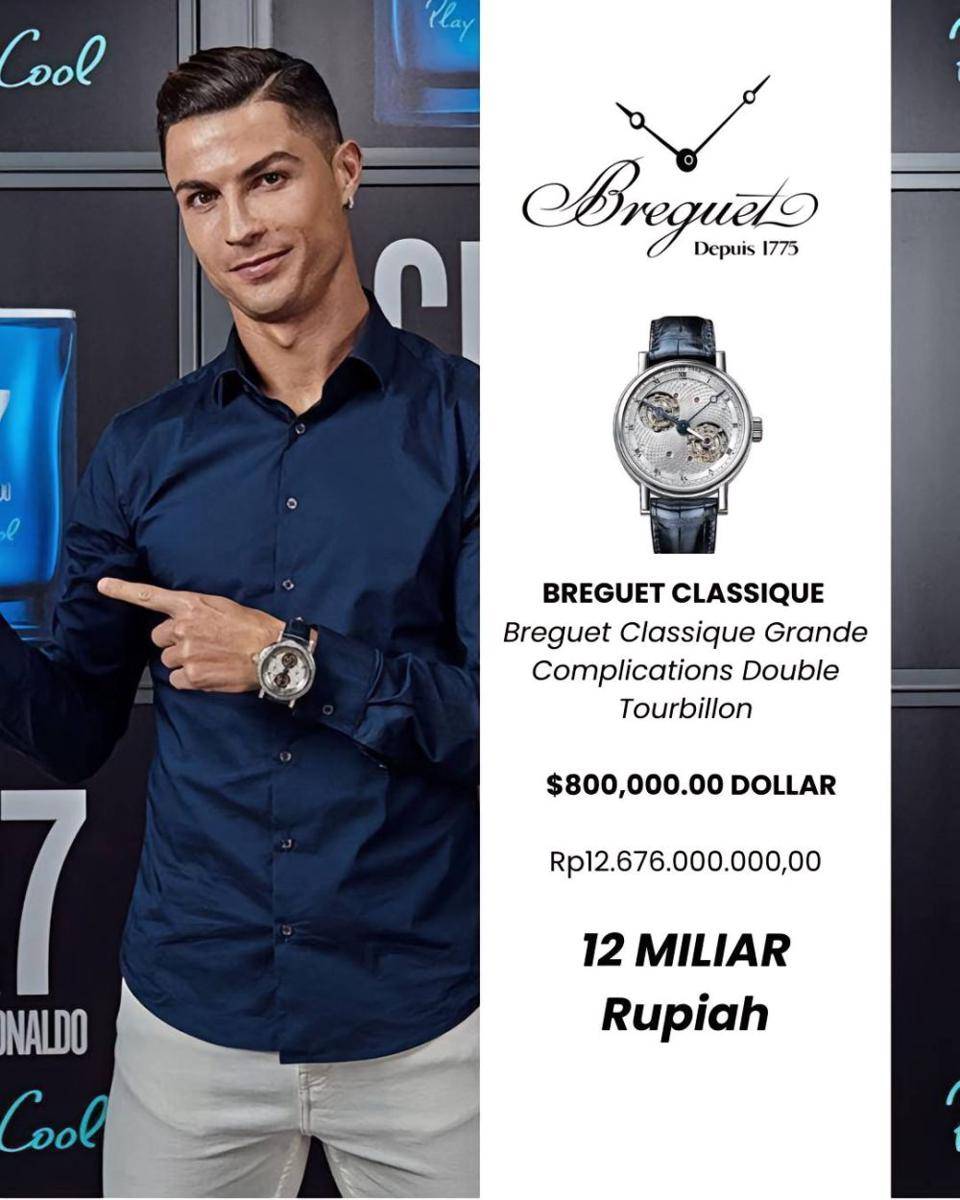 potret koleksi jam tangan mewah milik Cristiano Ronaldo yang seharga miliaran (tiktok.com/ezfashion)