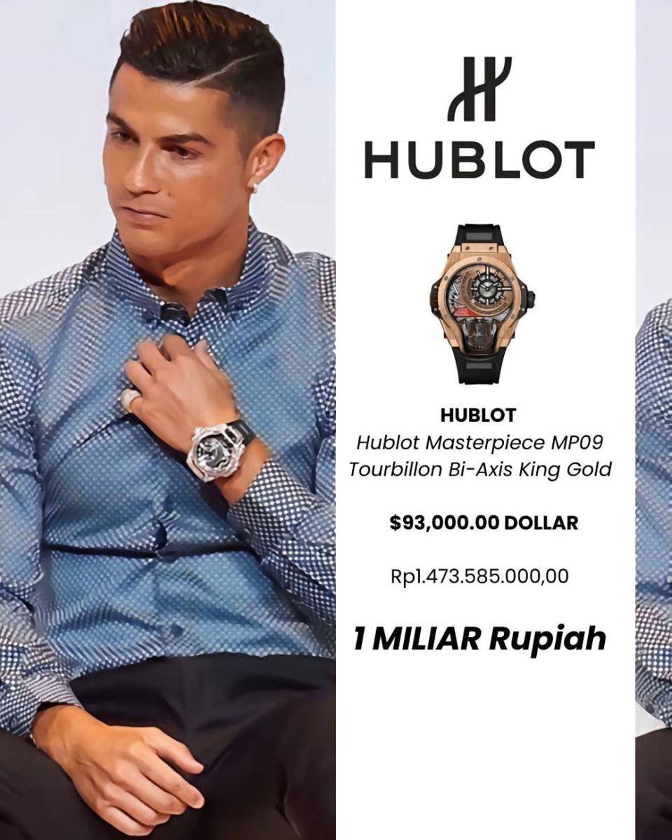 potret koleksi jam tangan mewah milik Cristiano Ronaldo yang seharga miliaran (tiktok.com/ezfashion)