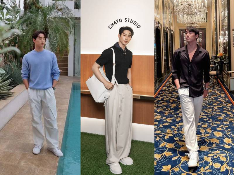outfit long pants putih ala Supha Sangaworawong (instagram.com/est_rvp)