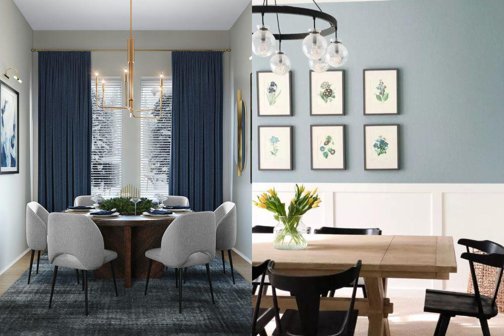 9 Ide Interior Ruang Makan dengan Sentuhan Warna Biru, Lebih Fresh!