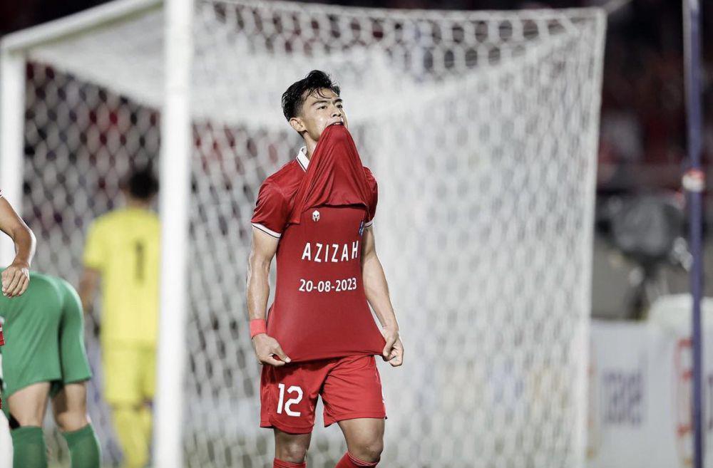 Selebrasi Arhan yang menunjukkan bukti cintanya dengan Azizah (x.com/aingriwehuy)