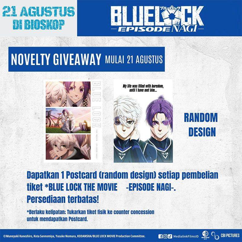 Bonus postcard yang didapat di CGV untuk tiket Blue Lock: Episode Nagi. (Dok. CGV)