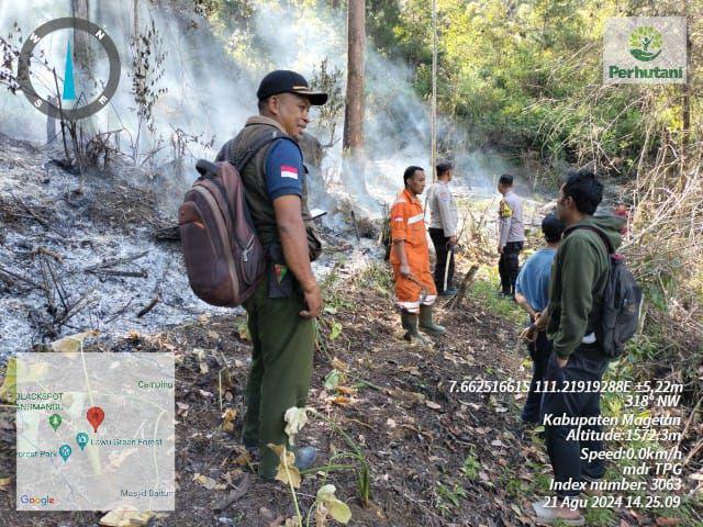 Tim gabungan dari Perhutani, TNI/ Polri dan masyarakat berhasil padamkan api sebelum membesar. IDN Times/ Istimewa.