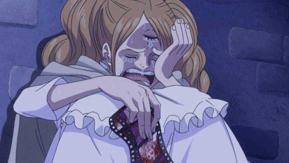 Charlotte Pudding menangis. (dok. Toei Animation/One Piece)