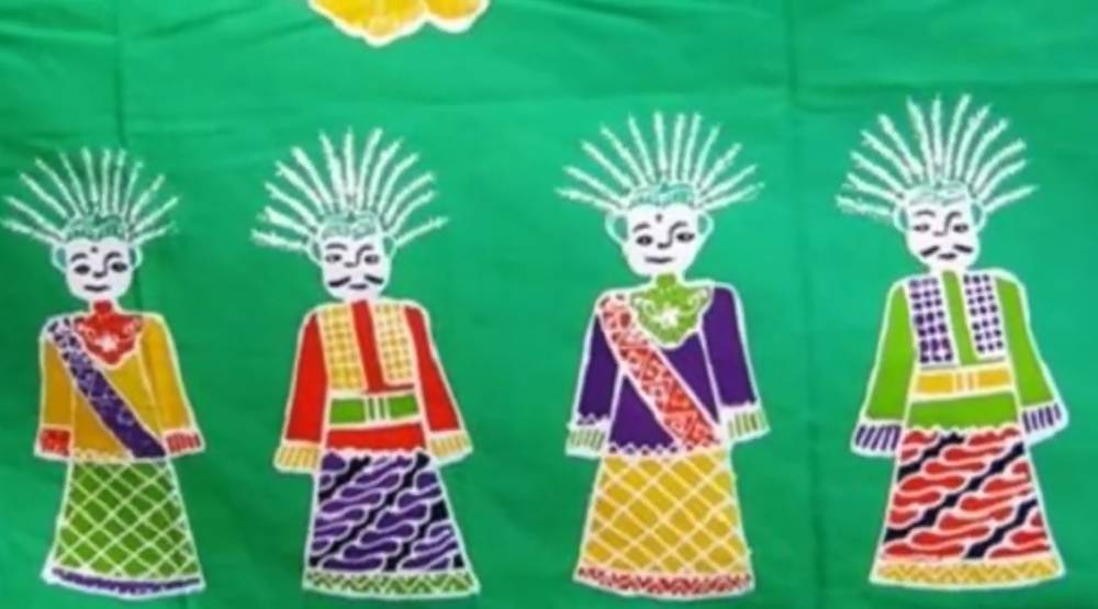 ilustrasi motif batik ondel-ondel dalam batik Betawi (youtube..com/DanuDaviD)