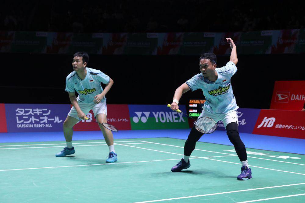 Ganda putra Hendra Setiawan/Mohammad Ahsan di Japan Open 2024 (dok.PP PSBI)