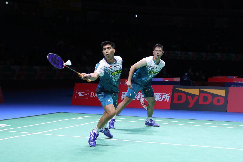 Ganda putra Sabar Karyaman Gutama/Moh Reza Pahlevi Isfahani di Japan Open 2024 (dok.PP PSBI)