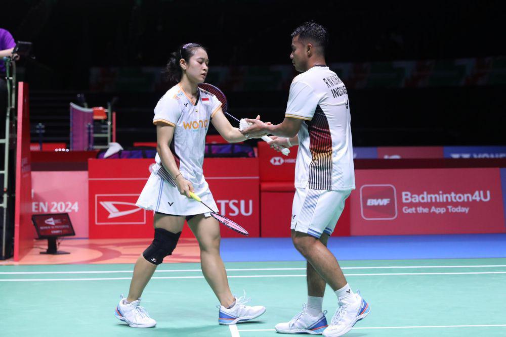 Ganda campuran Rehan Naufal Kusharjanto/Lisa Ayu Kusumawati di Japan Open 2024 (dok.PP PSBI)