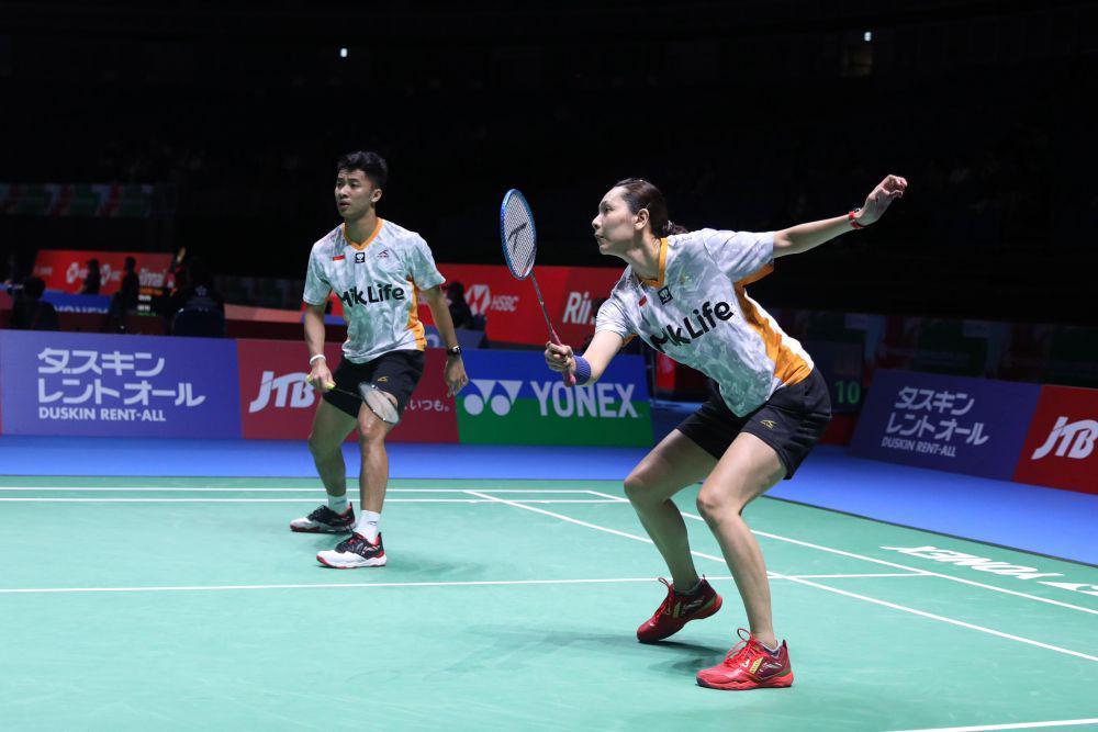 Ganda campuran Dejan Ferdinansyah/Gloria Emanuelle Widjaja di Japan Open 2024 (dok.PP PSBI)