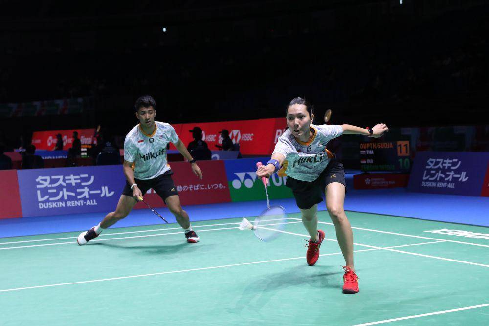 Ganda campuran Dejan Ferdinansyah/Gloria Emanuelle Widjaja di Japan Open 2024 (dok.PP PSBI)
