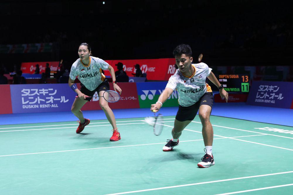 Ganda campuran Dejan Ferdinansyah/Gloria Emanuelle Widjaja di Japan Open 2024 (dok.PP PSBI)