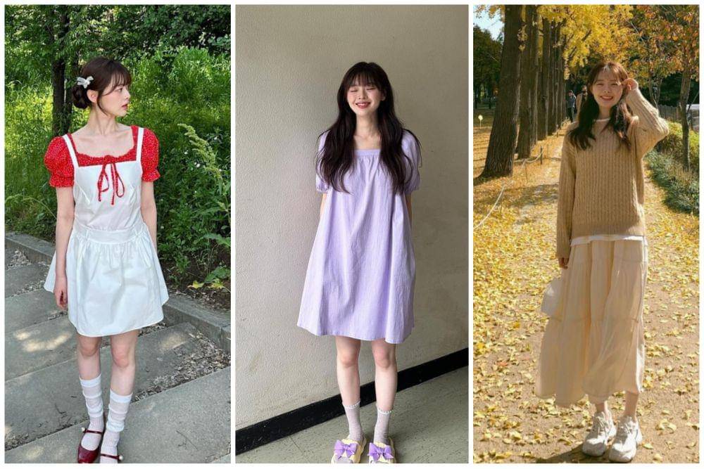 outfit dress ala Han Su-a (instagram.com/swaxwa)